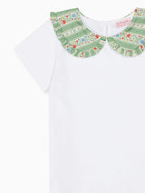 Sage Floral Stripe Rosalin Girl Top
