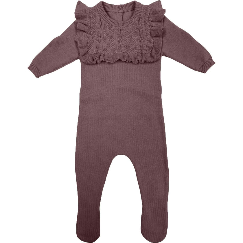 Ruffle Bib Long Sleeve Footie
