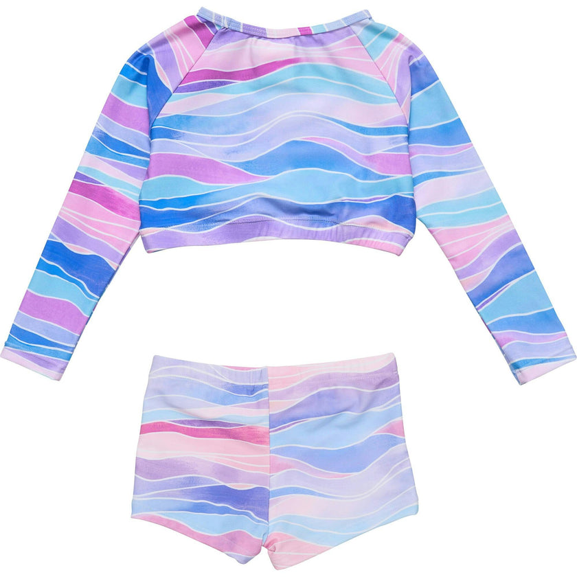 Water Hues Crop LS Rash Top Set
