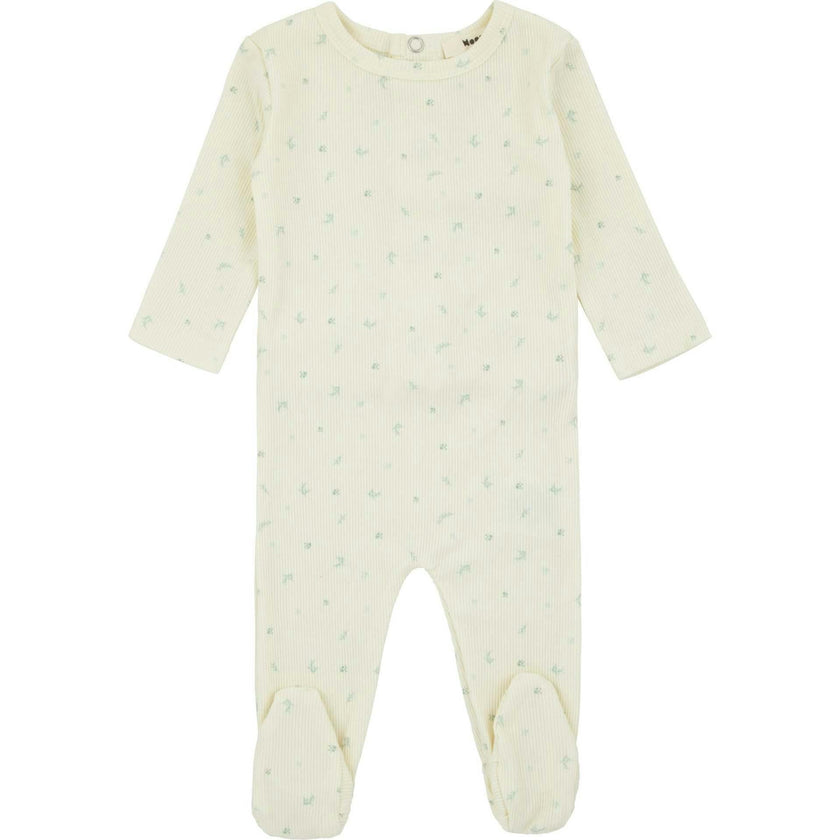 Bamboo Ribbed Floral Footie