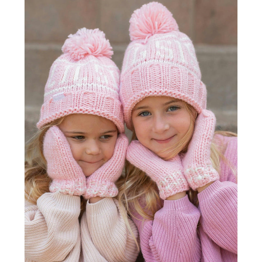 Knit Mittens - Pink