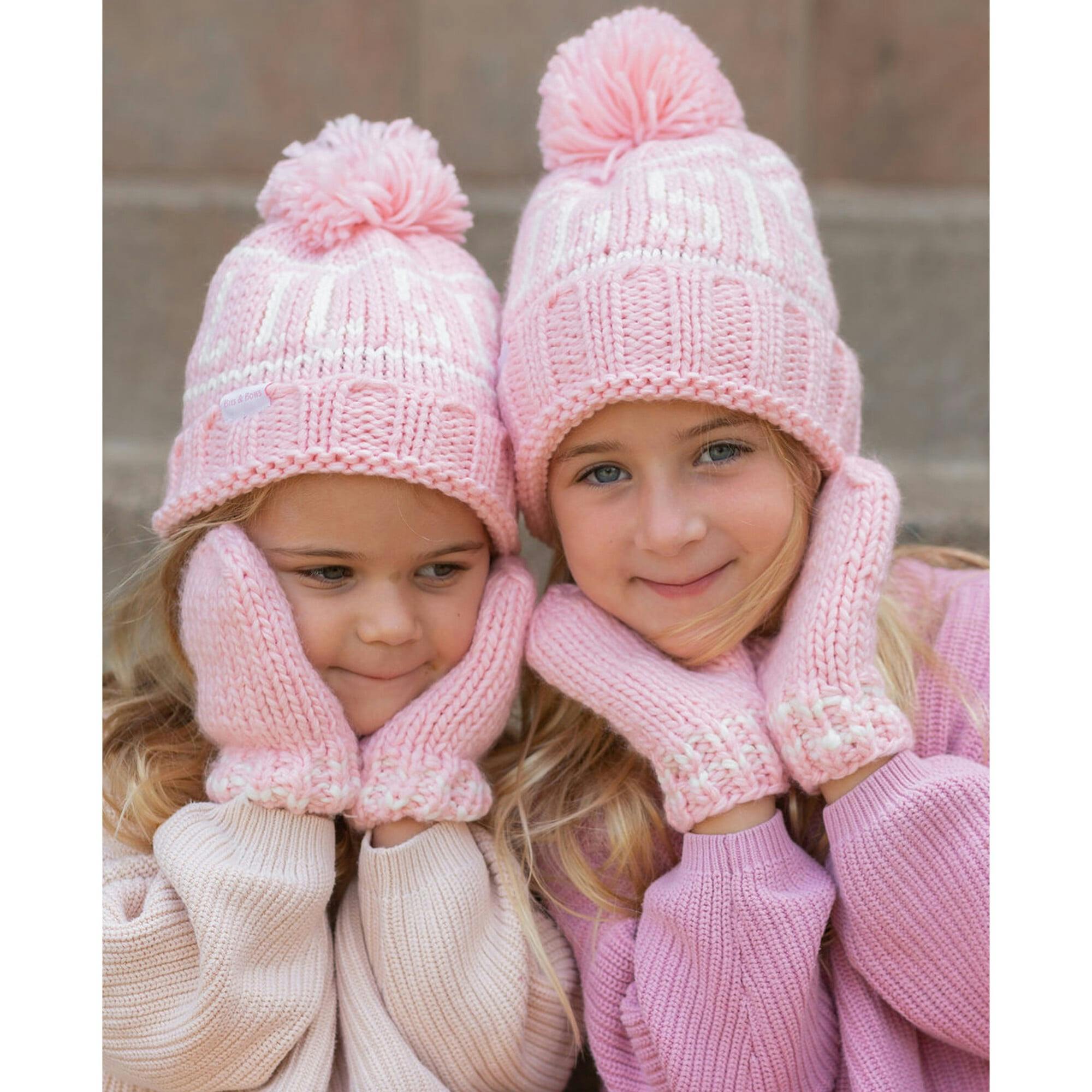 Knit Mittens - Pink