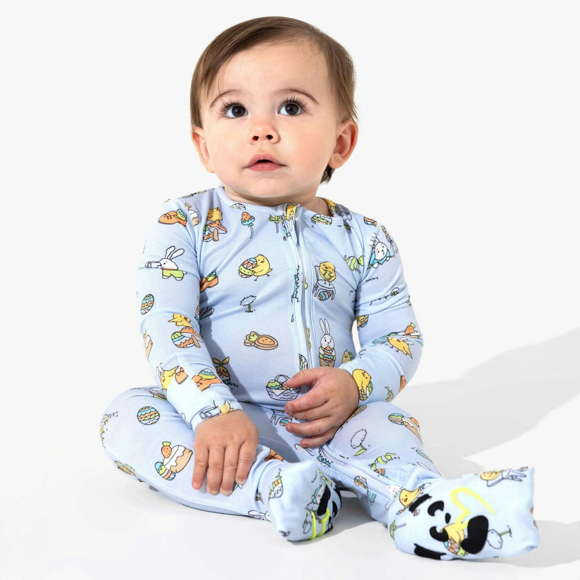 Easter Blue Bamboo Convertible Footie