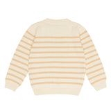 unisex cream and tan stripe knit cardigan