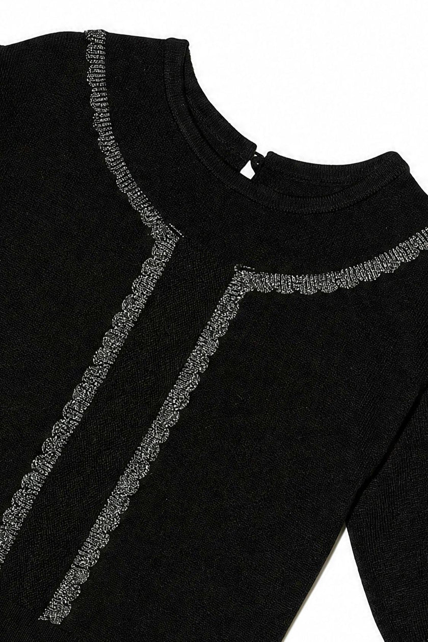 Knitted Sweater Black And Gold
