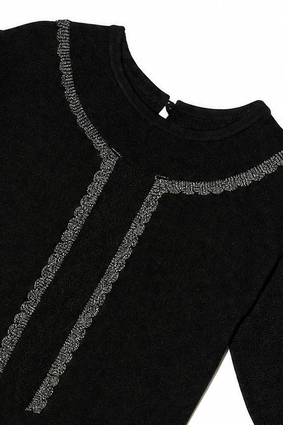Knitted Sweater Black And Gold