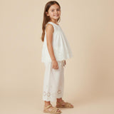 Organic Eyelet Top And Pant Set - Ivory Eyelet