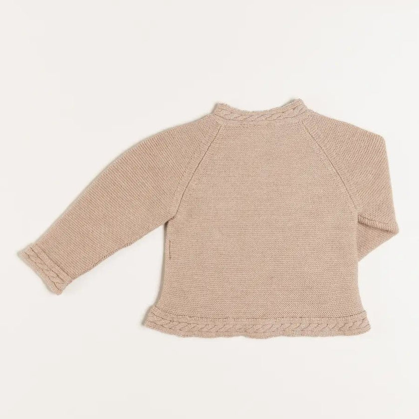 Cable Detail Cardigan in Beige (6mths-3yrs)