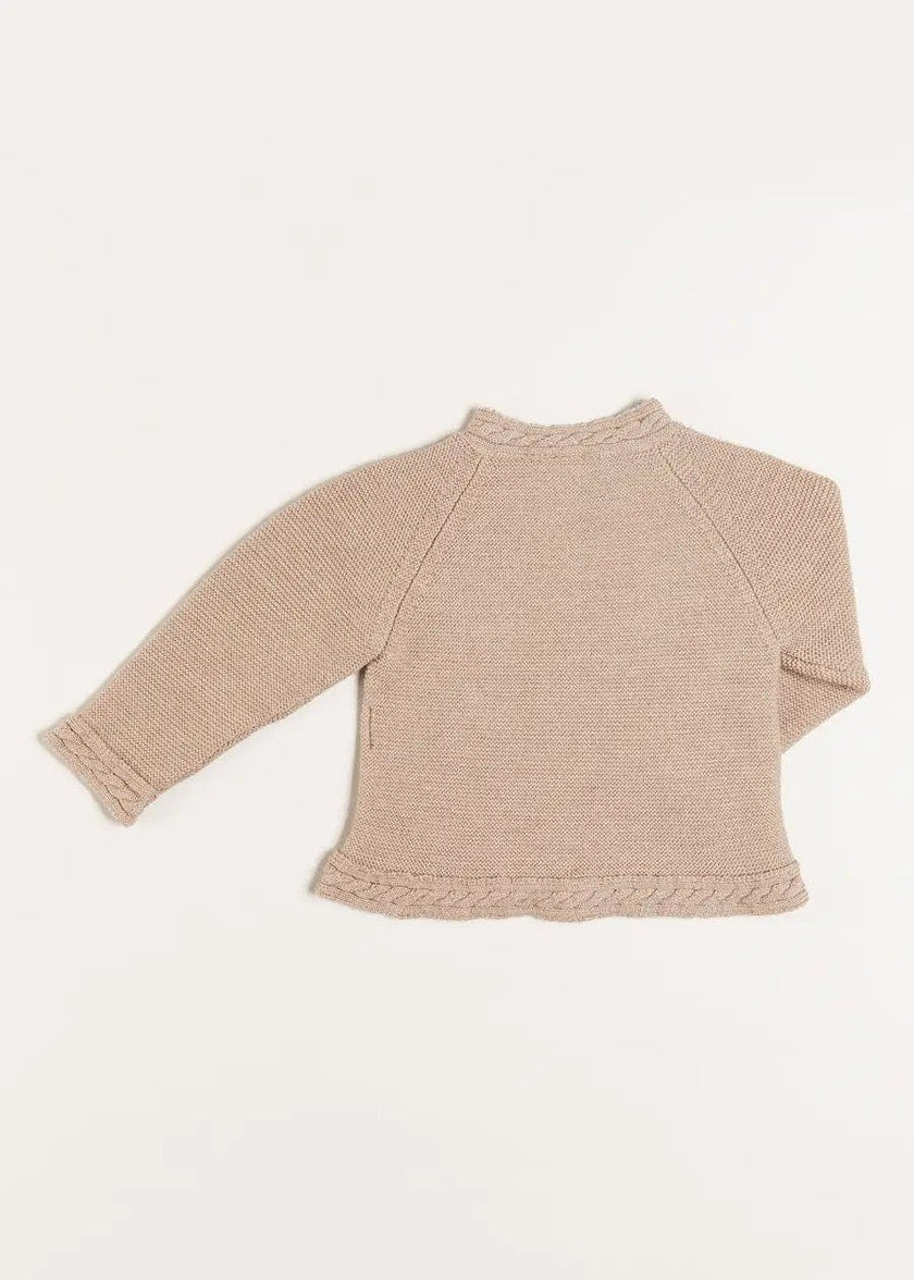 Cable Detail Cardigan in Beige (6mths-3yrs)