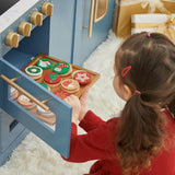 Little Chef Atlanta Large Modular Play Kitchen - Stone Blue/Gold