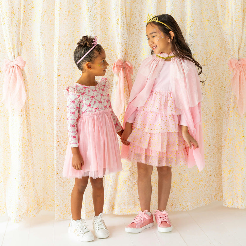 Pink Princess Tiered Long Sleeve Tutu Dress