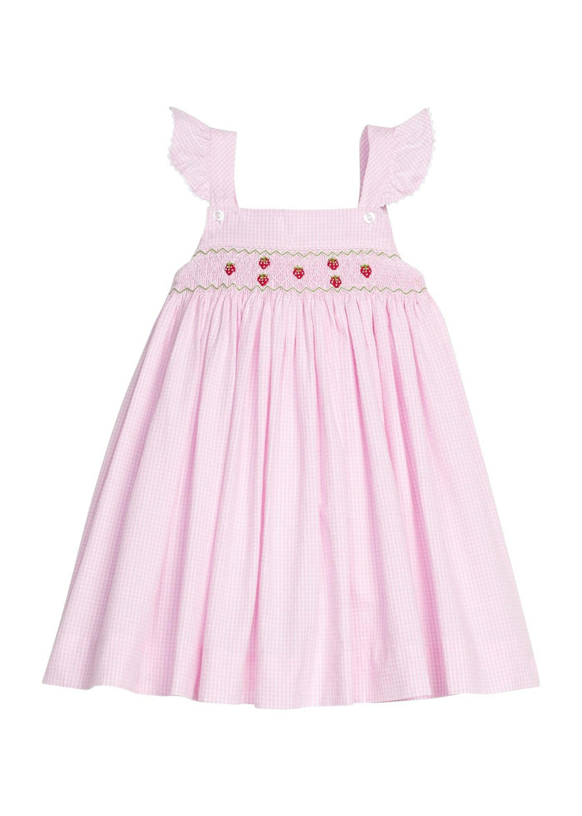 Smocked Lizzy D Dress - Strawberries