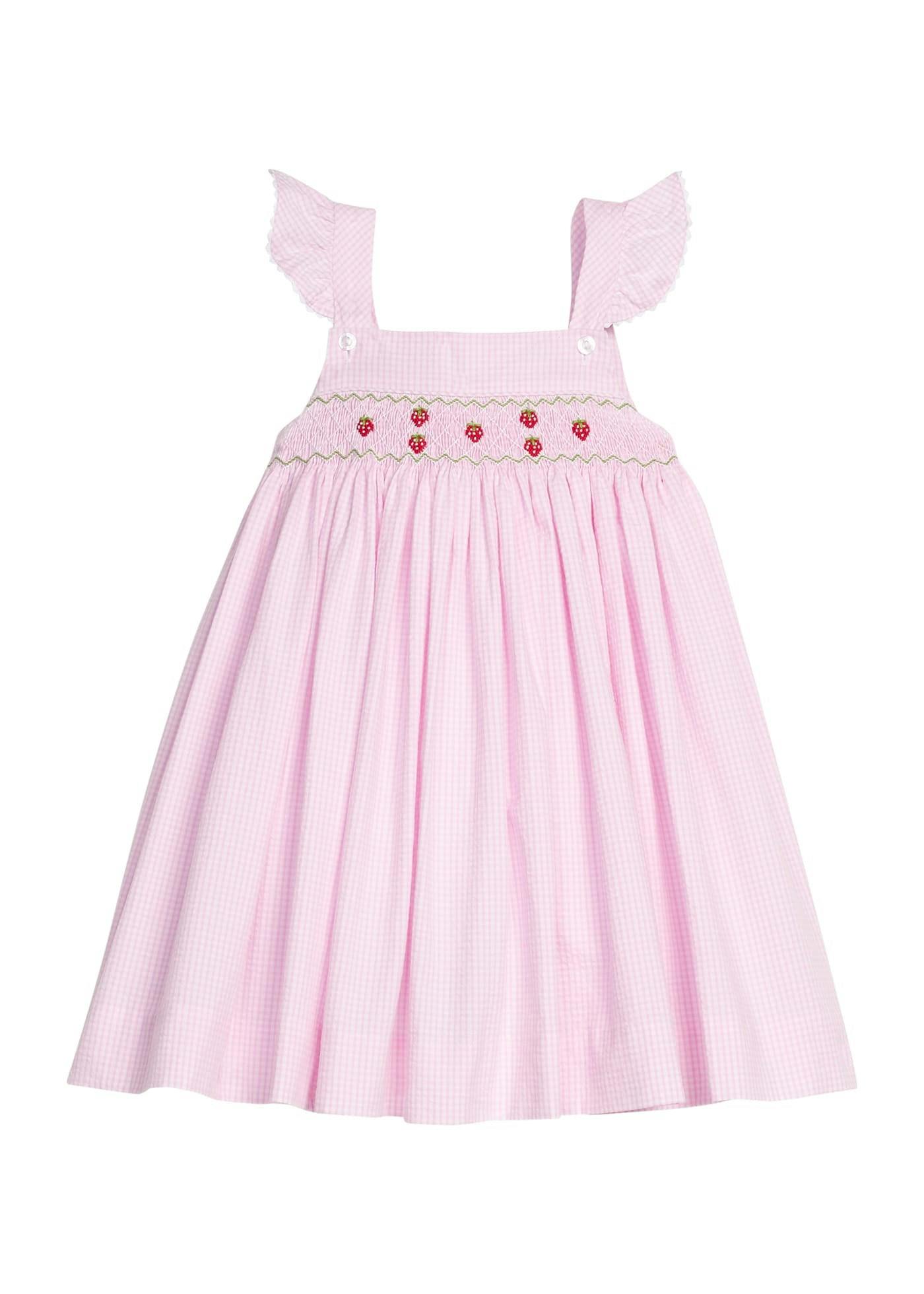 Smocked Lizzy D Dress - Strawberries