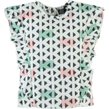 Geometric Ruffle Top