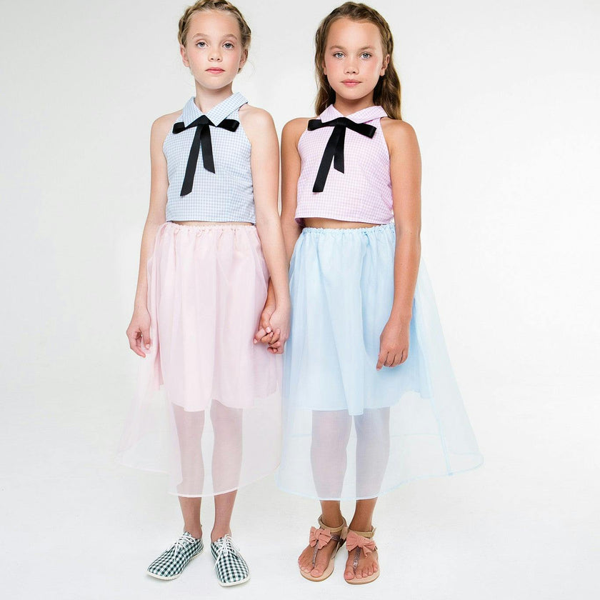 Louise (carnation pink gingham and skirt)