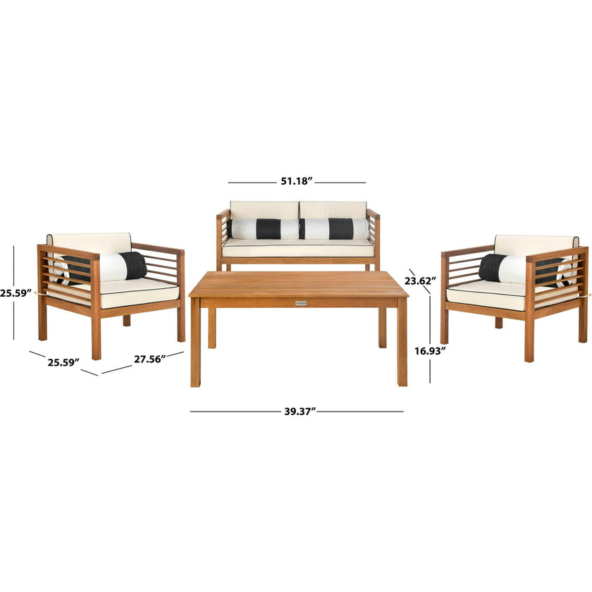 Alda Eucalyptus 4-Piece Outdoor Set