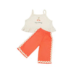 Wide-Leg Pant Set in Tres Cherry
