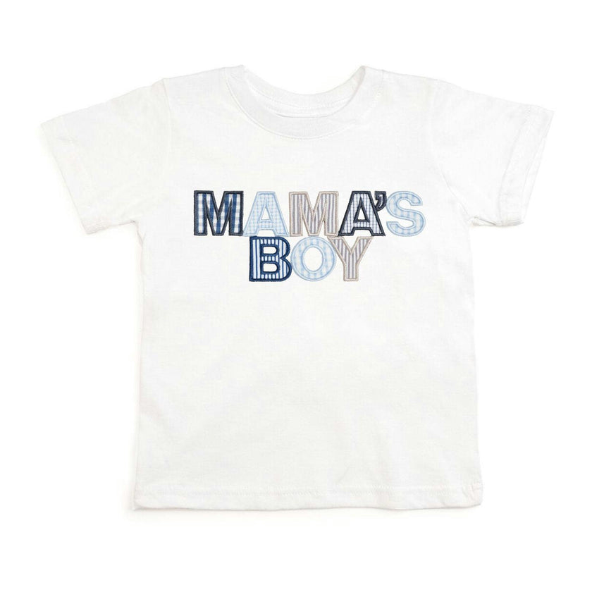 Mama's Boy Patchwork Short Sleeve T-Shirt - White
