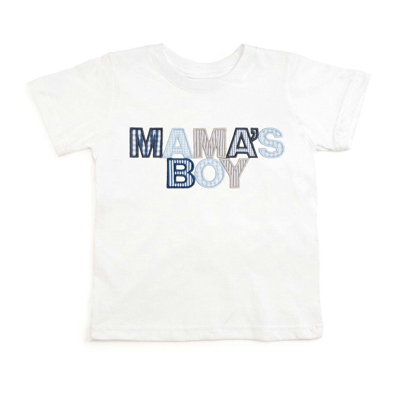 Mama's Boy Patchwork Short Sleeve T-Shirt - White