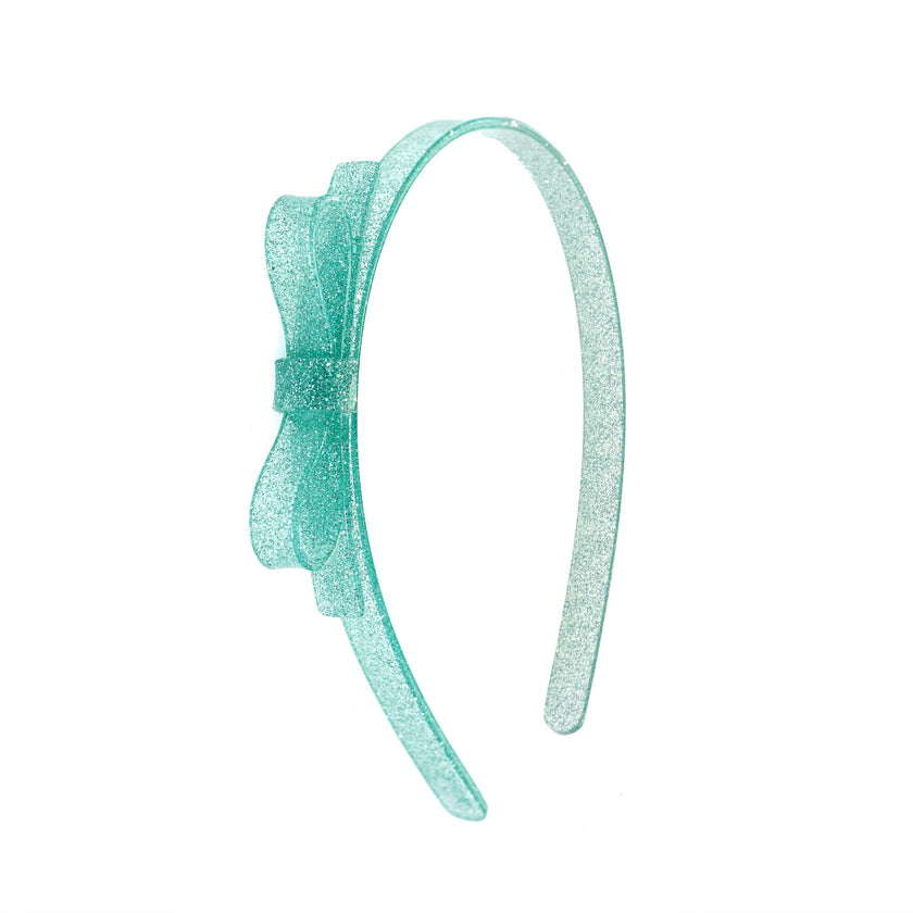 Thin Bow Glitter Light Mint Headband