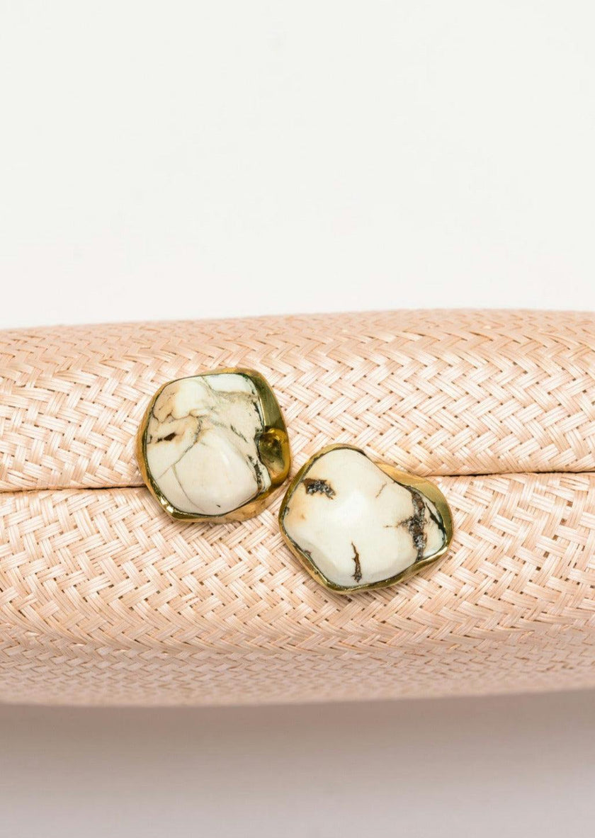 Women's Jen Straw White Stone Clutch Bag