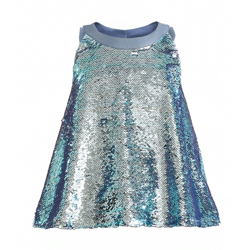 Blue Sylvara Sequin Ruffle Skirt Set