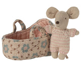 Baby mouse in carry cot - Rose