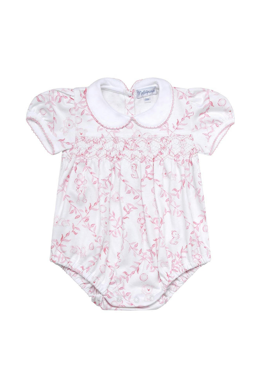 Pink Bears Trellace Smocked Bubble