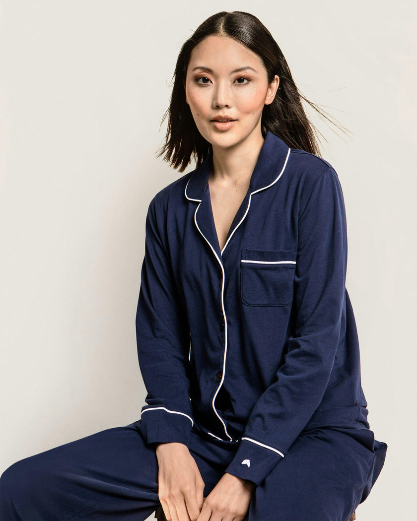 Women's Pima Pajama Set in Navy