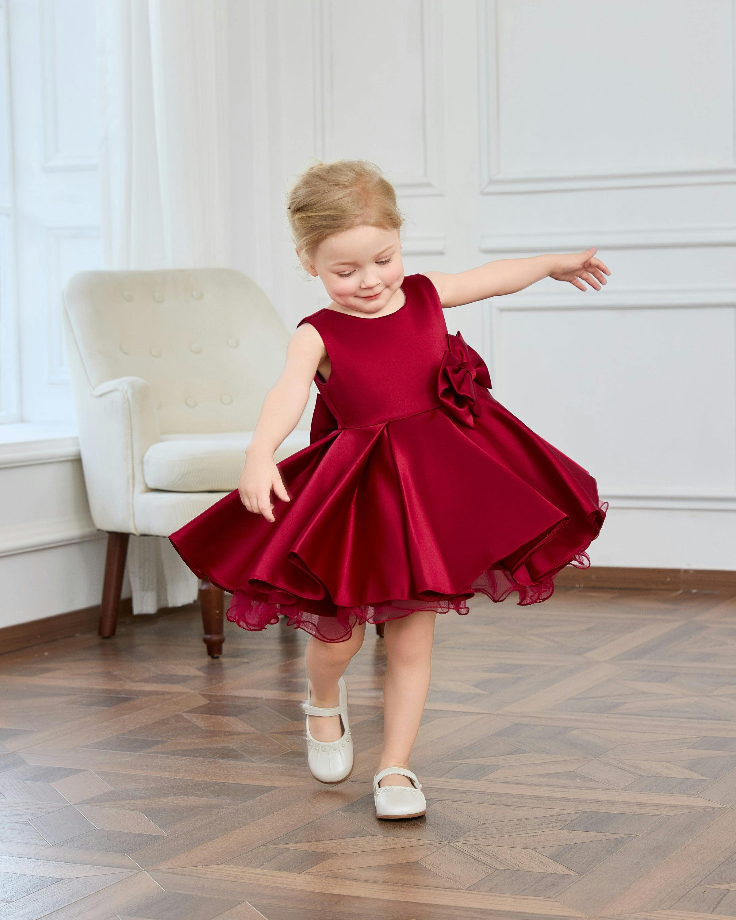 Burgundy Canyonelle Bow Waist Dress