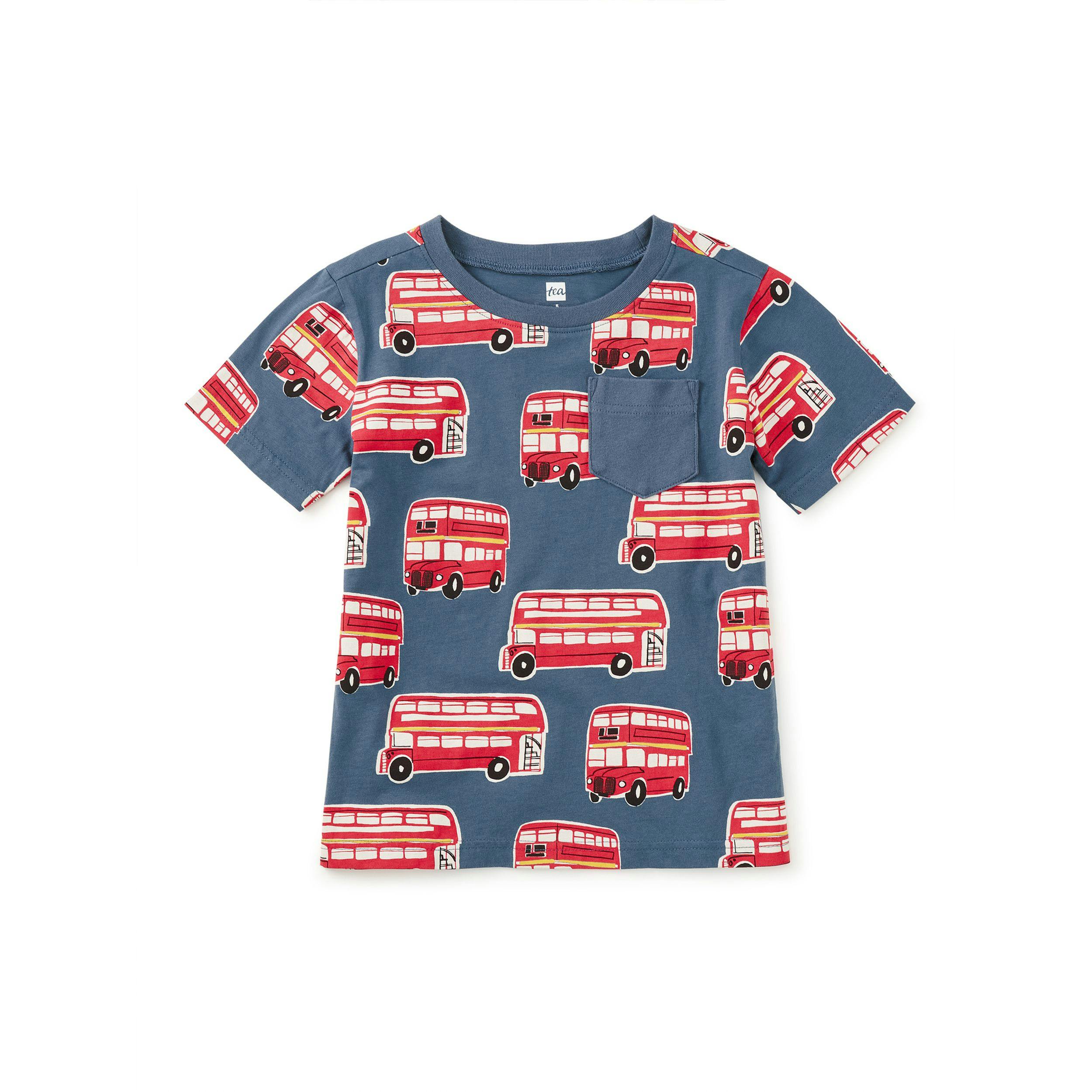 Printed Pocket Tee, Double Decker Bus