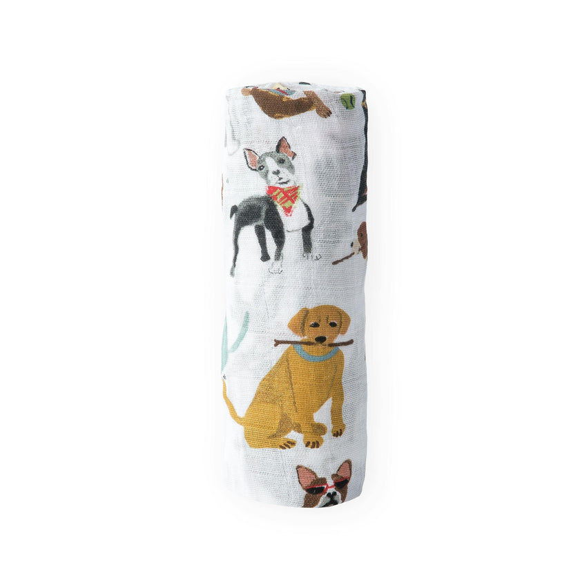 Cotton Muslin Swaddle Blanket - Woof