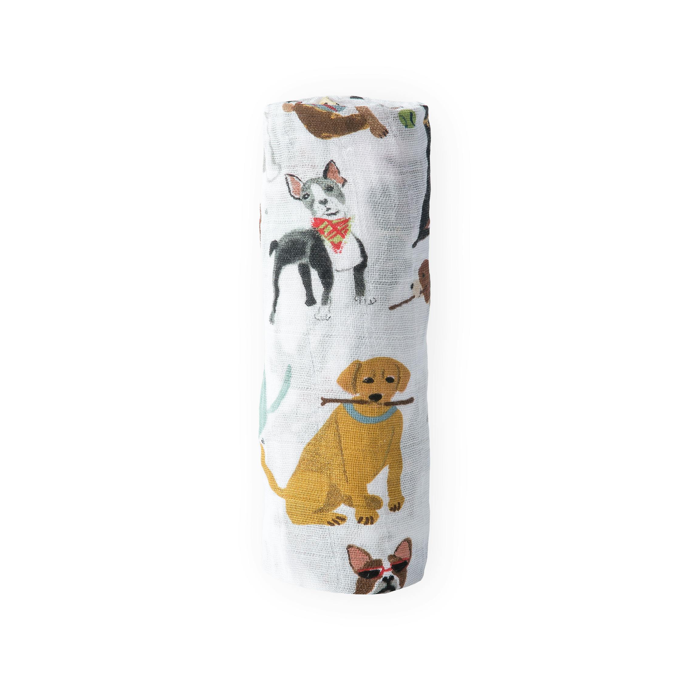 Cotton Muslin Swaddle Blanket - Woof