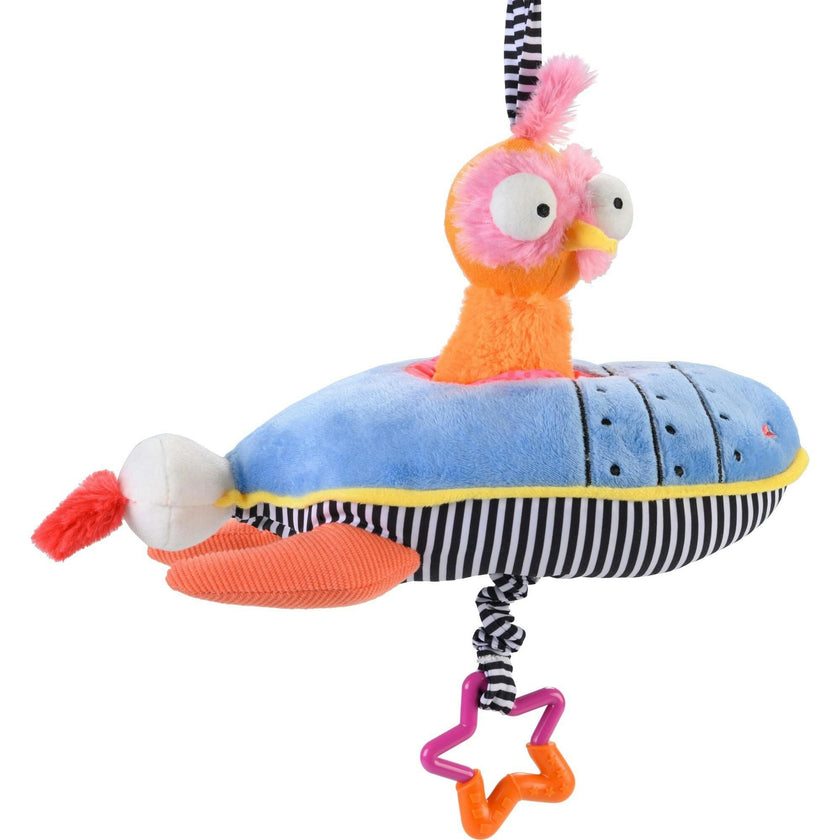 Ollie the Oddball Oddbird Rocket Ship Musical Pull Activity Toy