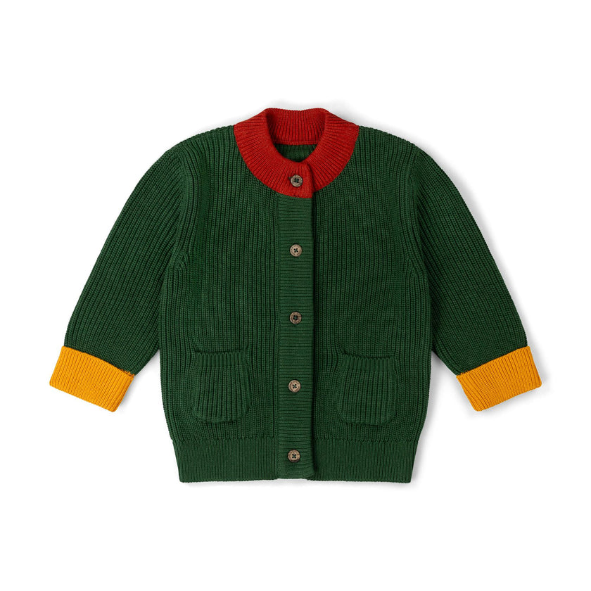 Olive Green Snuggly Knitted Cardigan, Green