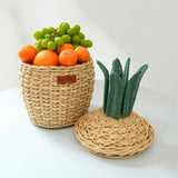 Handcrafted - Pineapple Storage Basket Natural (Small) - Rattan Wicker