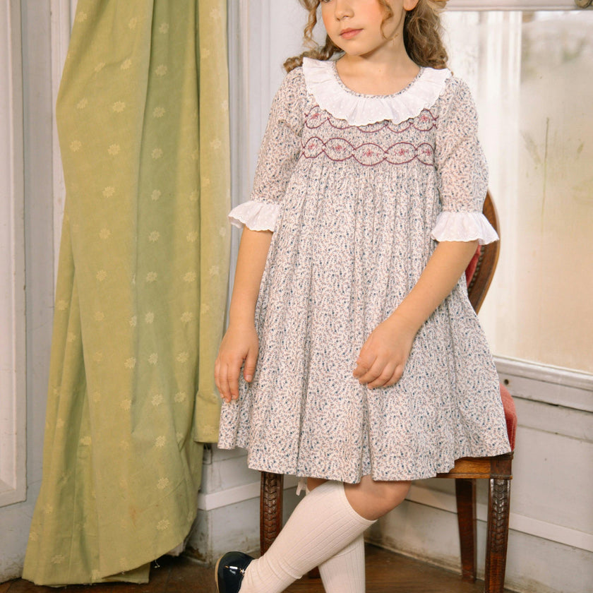 Isadora Floral Long Sleeve Smocked Dress