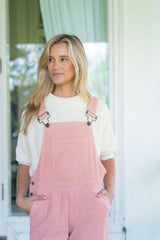Adult Pink Chunky Cord Overalls