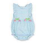 Stripe Knit Romper With Heart Cherries