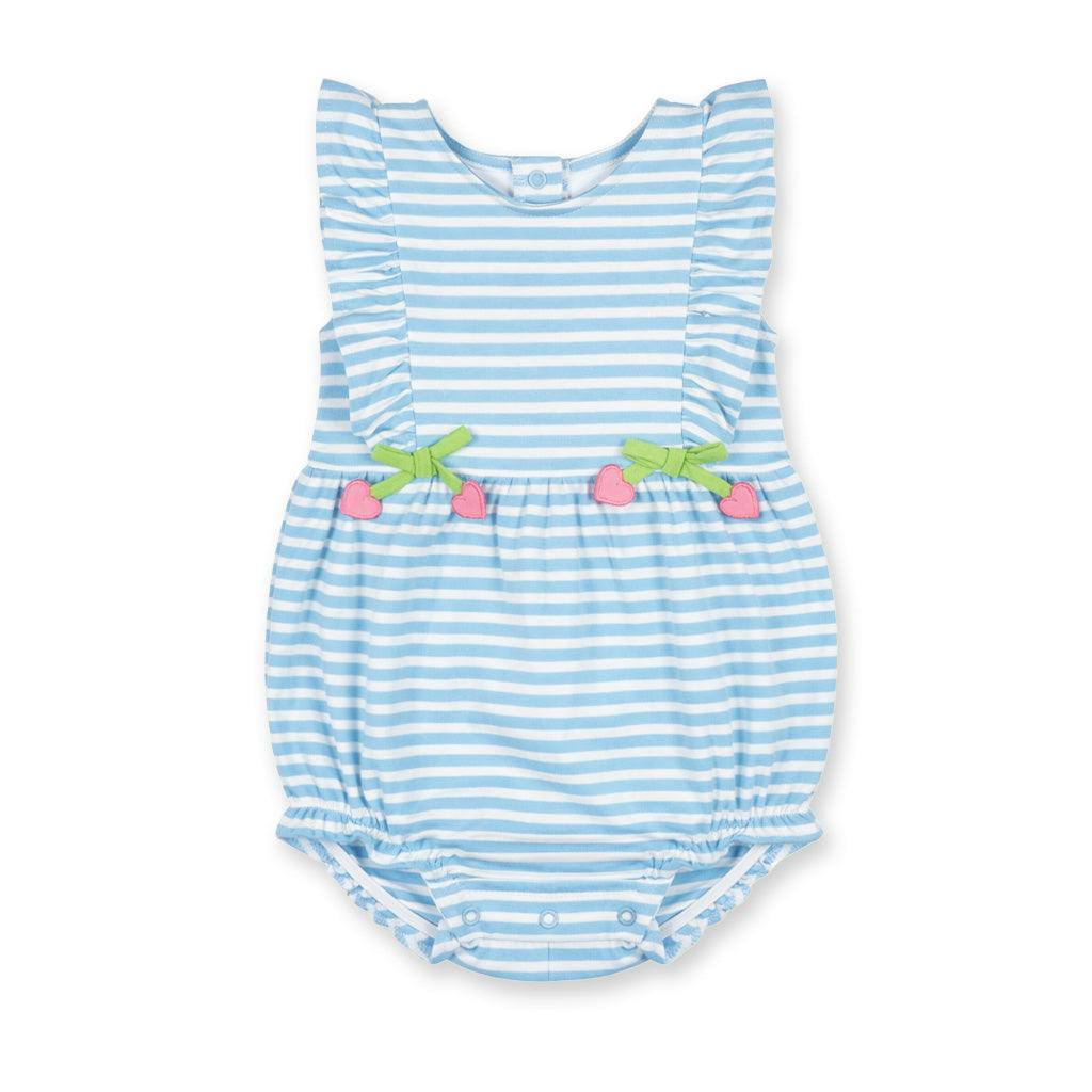 Stripe Knit Romper With Heart Cherries