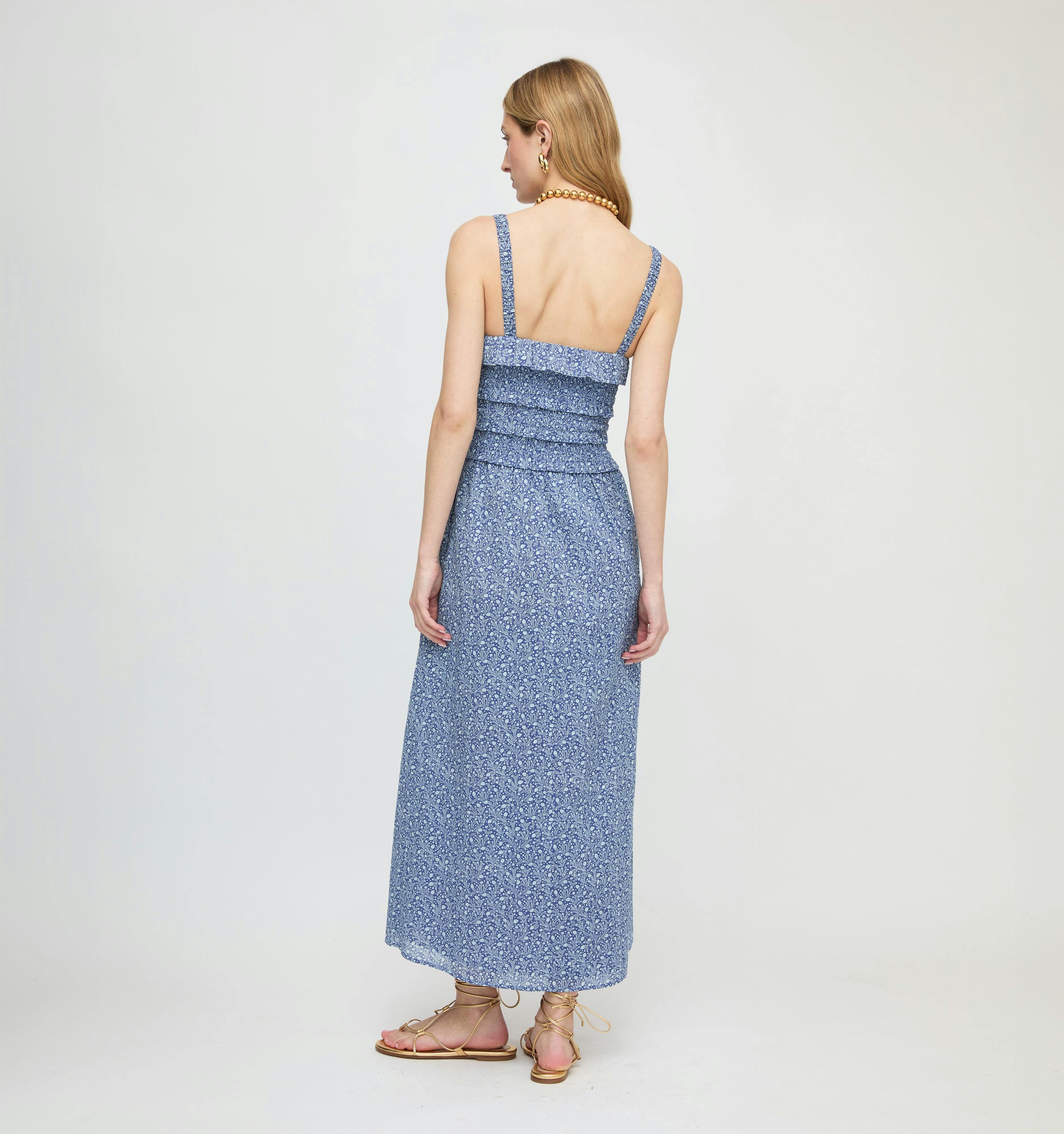 The Analiese Nap Dress - Cornflower Ditsy Thistle
