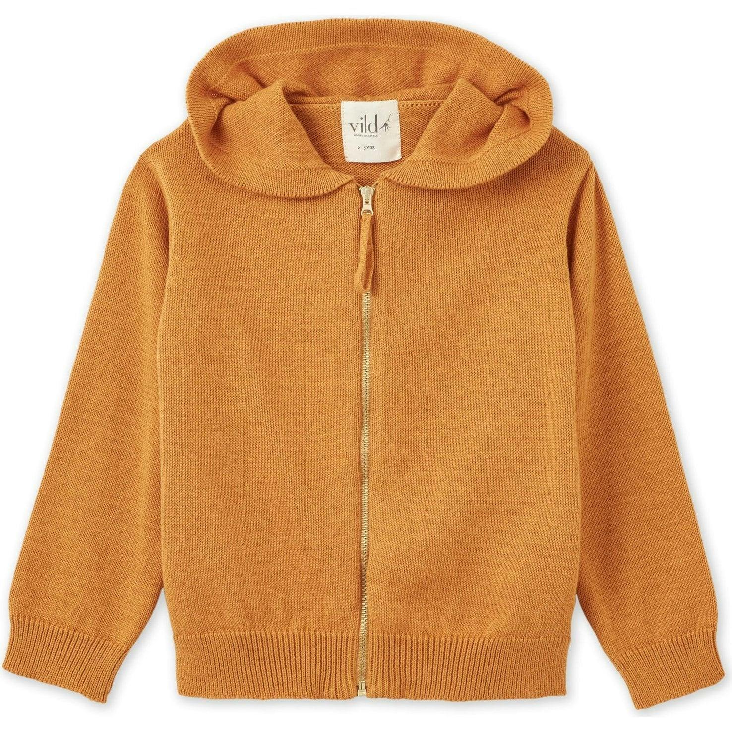 Organic Cotton Knit Cardigan, Orange