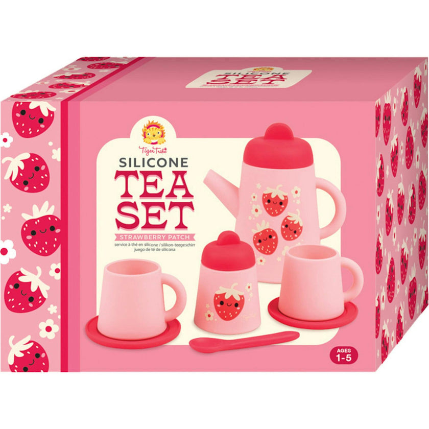 Tribe: Silicone Tea Set - Strawberry Patch - 9 Piece Kids Playset