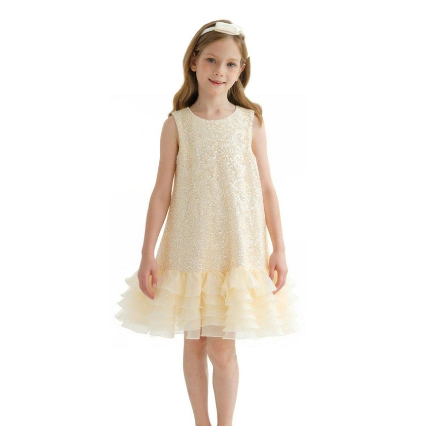 Gold Sparkling Bow Catania Dress