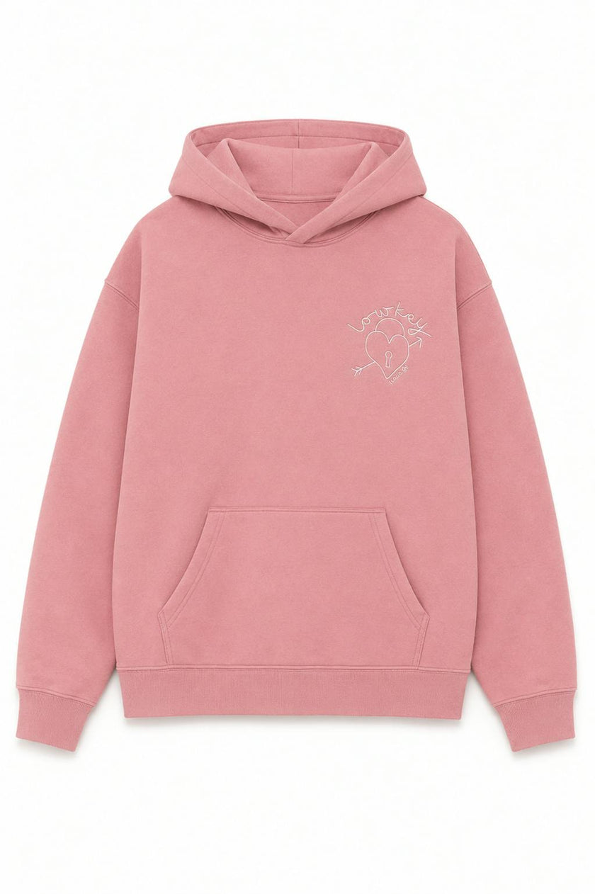 Lea Rose Pink French Terry Oversized Hoodie - Low Key