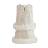 Cream Celeste Sequin Party Outfit