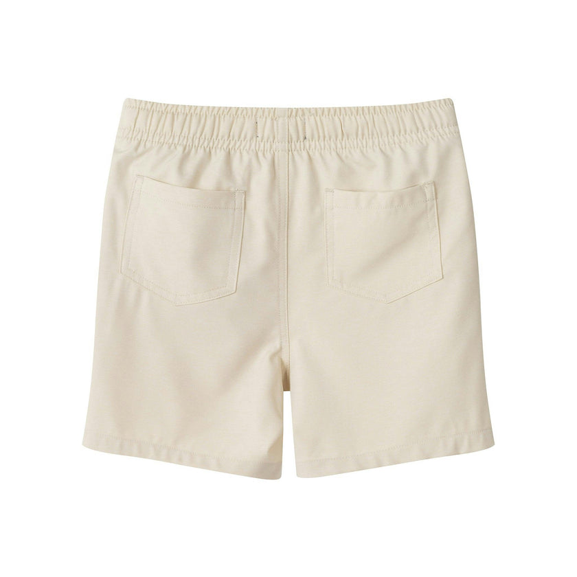 Boys Beige Textured Linen Shorts | Beige