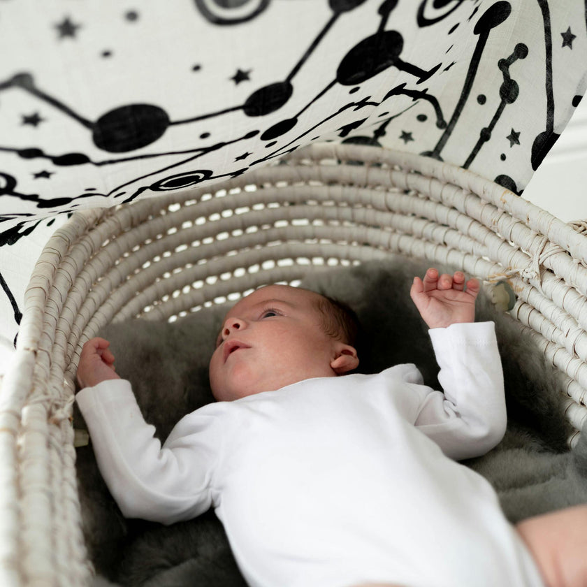 SKY PRINT MUSLIN 3-PACK - for newborn to 4 month old babies