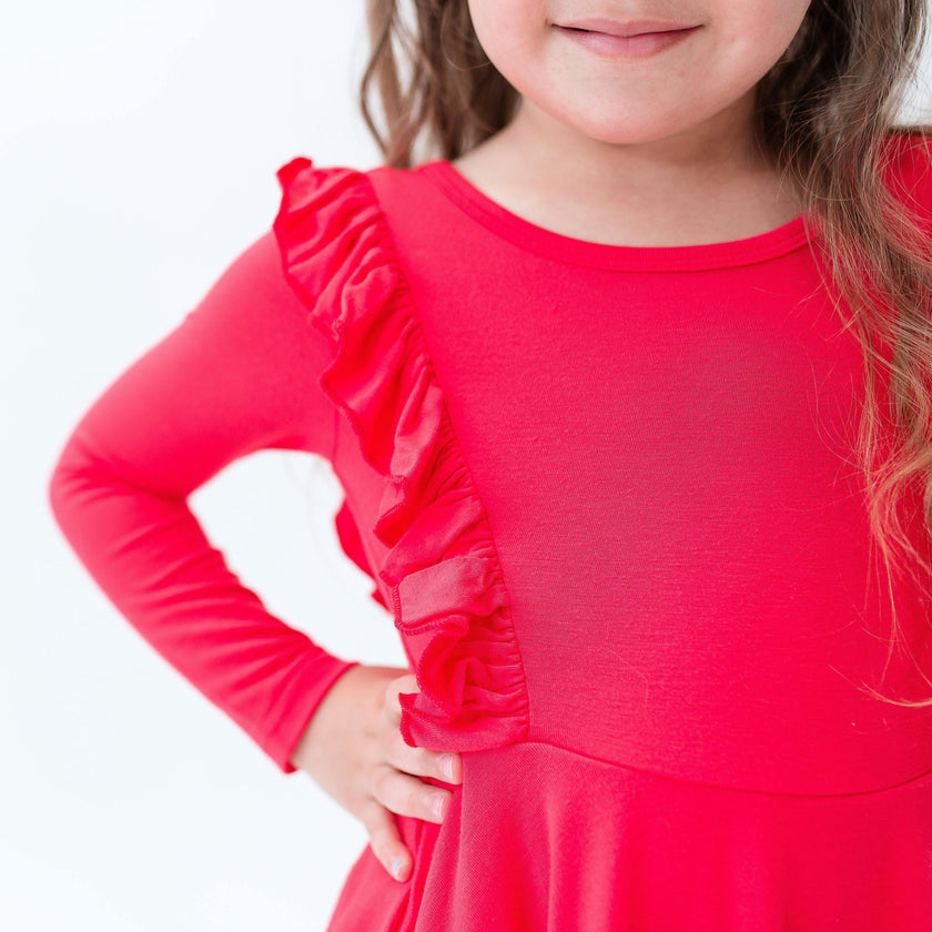 Long Sleeve Ruffle Twirl Dress