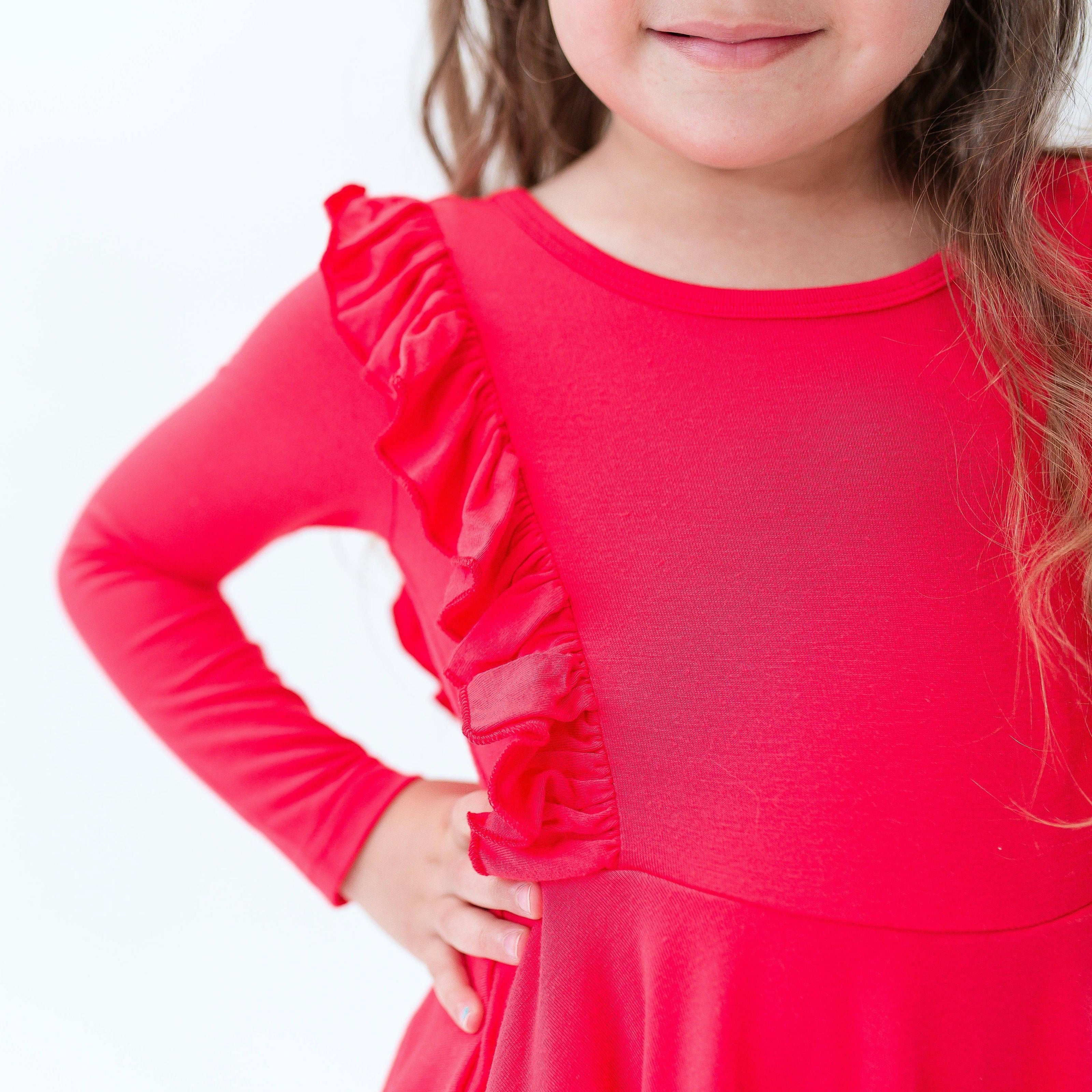 Long Sleeve Ruffle Twirl Dress